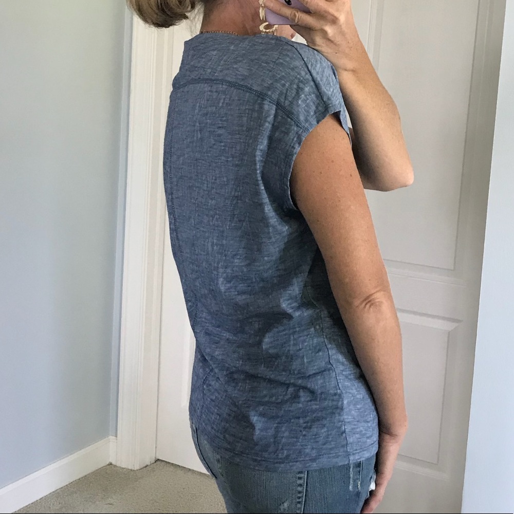 Blue Mineral Wash Short Sleeve Top - Picture 5 of 7